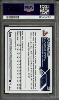 BB - 2023 Topps Chrome - X Fractor - #209 - Jordan Walker - PSA 10 GEM MT - Image 2