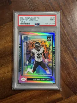 2024 Donruss Optic Quinyon Mitchell #282 Rated Rookie Holo EAGLES - PSA 9 MINT - Image 1
