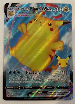 HOLO Surfing Pikachu VMAX 009/025 NM / M - Pokemon 25th Celebrations Card - Image 1