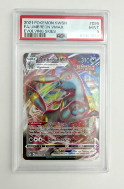 Pokemon Umbreon VMax Full Art Evolving Skies #095 Graded Card PSA 9 - Image 1