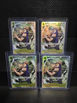 ONE PIECE OP15 EB04 LOT (Adventure on Kami's Island) Roronoa Zoro SR * 4 CARDS * - Image 1