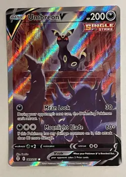 Umbreon V Single Strike Full Art Holo 189/203 Pokemon TCG Card - Image 3