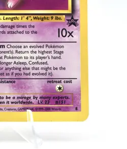 Mew #8 Wizards Black Star Promo Pokemon Card Psywave 50 HP Ken Sugimori NM - Image 3