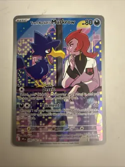 Pokemon Team Rockets Murkrow Illustration Rare Card 200/182 Destined Rivals - Image 1