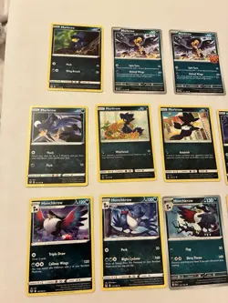 Lot Of 11 Murkrow and Honchkrow Pokemon Cards - Image 2