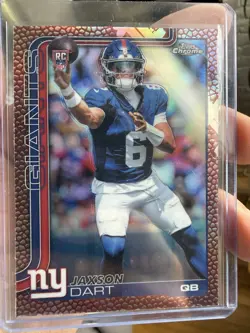 25/26 Topps Chrome Jaxson Dart LOT #306 Leather/Pigskin Refractor (RC) & Base - Image 1