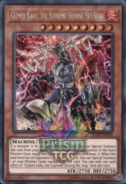Gizmek Kaku, the Supreme Shining Sky Stag secret rare IGAS-EN024 Yugioh - Image 1