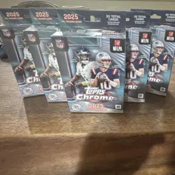 Topps Chrome NFL 2025 Trading Card Set 20 Cards Football-LOT OF (5)hanger boxes - Image 1