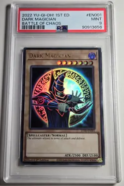 2022 YU-GI-OH! BATTLE OF CHAOS Dark Magician 25TH-EN001 1st Edition PSA 9 - Image 4