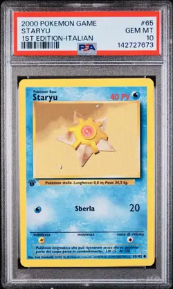 POKEMON PSA 10 STARYU 65/102 SET BASE 1st PRIMA EDIZIONE ITALIANO 2000 LOW POP - Image 1
