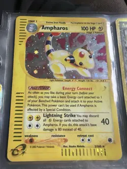Pokemon Ampharos 002/165 Expedition Base Set Holo Rare Stage 2 100 HP English - Image 1