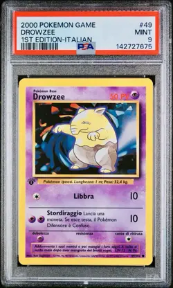 POKEMON PSA 9 DROWZEE 49/102 SET BASE 1st PRIMA EDIZIONE ITALIANO 2000 LOW POP - Image 1