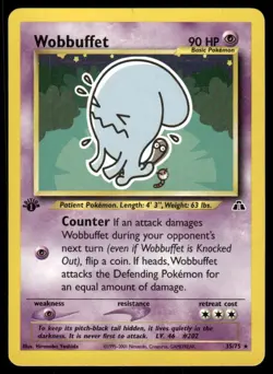 Pokemon Tcg Wobbuffet [1st Edition] #35 Pokemon Neo Discovery LP - Image 1