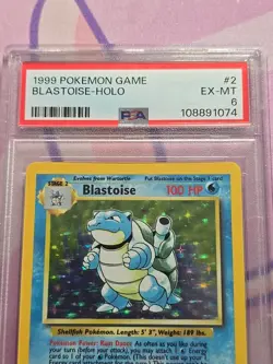 Pokemon Blastoise Base Set Unlimited Holo Rare #2 PSA 6 - Image 3