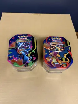 Pokemon TCG Phantasmal Flames Mega Charizard X and Y Tins Sealed 2026 Set of 2!! - Image 1