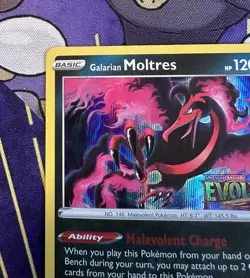 Pokemon Galarian Moltres SWSH125 Evolving Skies Holo Prerelease Promo Card - NM - Image 3