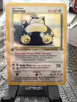 #2 1st Edition Snorlax 11/64 Jungle 1999 Holo Rare WOTC Pokemon Card TCG - Image 1