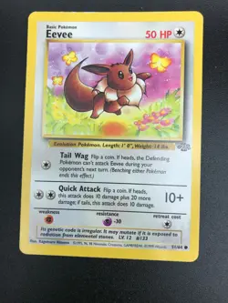 Eevee 51/64 Common Jungle Unlimited Pokemon TCG Card NM 1999 Vintage WOTC - Image 1