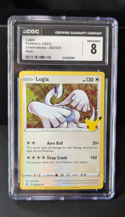 2021 Pokemon Celebrations Holo Lugia 022/025 CGC mint 8 - Image 1