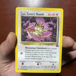 1999 Pokemon Wizards Black Star Promos Team Rocket's Meowth #18 Vintage c427 - Image 1