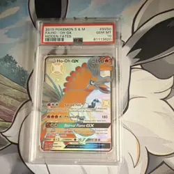 Pokemon TCG Ho-Oh GX Full Art Holo SV50 Hidden Fates PSA 10 2019 - Image 1