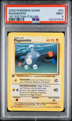 POKEMON PSA 9 MAGNEMITE 53/102 SET BASE 1st PRIMA EDIZIONE ITALIANO LOW POP🌍 - Image 1