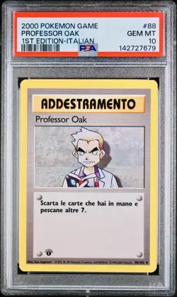 POKEMON PSA 10 PROFESSOR OAK 88/102 SET BASE 1st EDIZIONE ITALIANO LOW POP! - Image 1