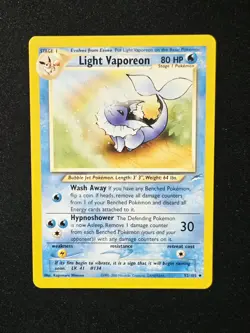 Light Vaporeon 52/105 Neo Destiny WOTC 2002 Pokemon TCG Wizards Of The Coast - Image 1