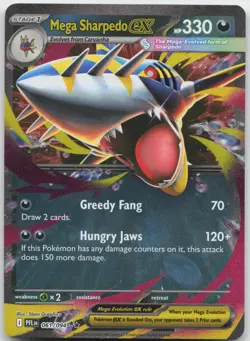 MEGA SHARPEDO EX 061/094 DOUBLE RARE PHANTASMAL FLAMES POKEMON HOLO NM - Image 1