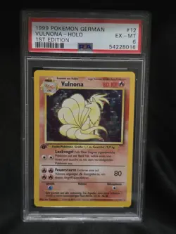 Pokemon Ninetales TCG Holo Card Vulnona 1999 1st Ed Base German PSA 6 EX-MT - Image 1