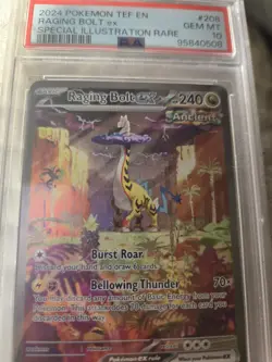 (RI4) 2024 POKEMON TEF EN-TEMPORAL FORCES #208 RAGING BOLT EX PSA 10 - Image 1