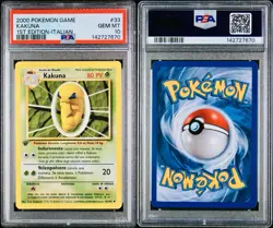 POKEMON PSA 10 KAKUNA 33/102 SET BASE 1st PRIMA EDIZIONE ITALIANO 2000 LOW POP - Image 3