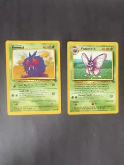 Pokemon TCG Base Set Venonat 63/64 & Venomoth 29/64 Lot (2 Cards) MP - Image 1