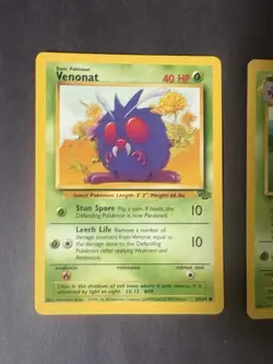 Pokemon TCG Base Set Venonat 63/64 & Venomoth 29/64 Lot (2 Cards) MP - Image 3