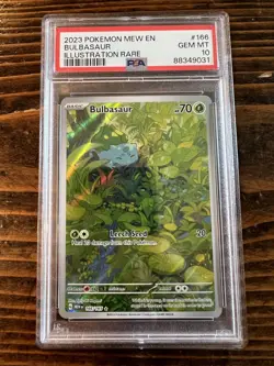 Bulbasaur Illustration Rare - Pokemon Scarlet & Violet 151 MEW 166/165 PSA 10 - Image 1