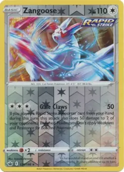 4x Lightly Played Zangoose - 120/198 - Rare - Reverse Holo Pokemon Chilling Reig - Image 1