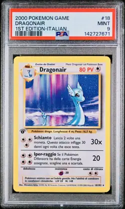 POKEMON PSA 9 DRAGONAIR 18/102 SET BASE 1st PRIMA EDIZIONE ITALIANO LOW POP - Image 1