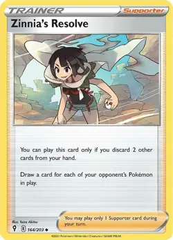 4x NM-Mint Zinnia's Resolve - 164/203 - Uncommon Pokemon Evolving Skies - Image 1
