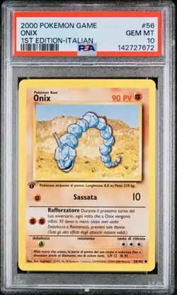 POKEMON PSA 10 ONIX 56/102 SET BASE 1st PRIMA EDIZIONE ITALIANO 2000 LOW POP - Image 1