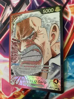 One Piece Card Game OP02 Monkey.D.Garp PRE-ERRATA Alternate Art Leader Card - Image 1