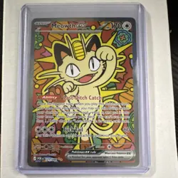 Pokemon Meowth EX 121/088 POR Full Art Holo Rare 170 HP 60 Attack Card English - Image 1