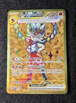 Cinderace ex Gold Hyper Rare SVP 163 Scarlet & Violet Promo Pokemon Card NM - Image 1