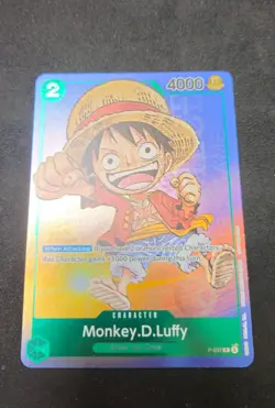 Monkey.D.Luffy P-037 1st Anniversary Tournament STAMP Promo Holo One Piece Card - Image 1