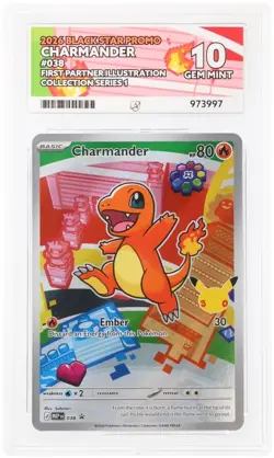 Pokemon Graded Card Charmander MEP038 ACE 10 Gem Mint First Partner Illustration - Image 1