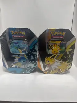 Pokemon TCG Eevee Evolutions Jolteon V | Vaporeon V Tins Set Of 2 Sealed 2021 820650829055 - Image 1