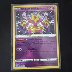 Pokemon TCG Radiant Alakazam Silver Tempest 059/195 Holo Radiant Rare Near Mint - Image 1