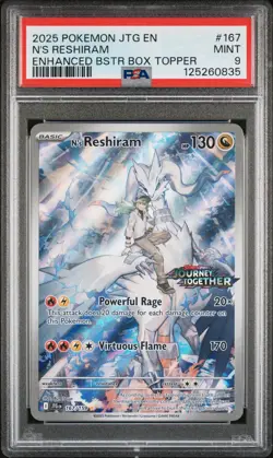 PSA 9 N's Reshiram (Journey Together Stamped) 167/159 Illustration Rare Pokemon - Image 1