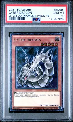 2021 YU-GI-OH! OTS TOURNAMENT PACK 16 #EN001 CYBER DRAGON PSA 10 - Image 1
