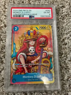 Bandai Monkey.D.Luffy 2024 One Piece Promo P-043 Convention Exclusive PSA 6 Fo… - Image 1