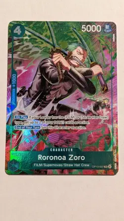 One Piece TCG OP-15/EB04 Roronoa Zoro OP13–037 Treasure Rare FAST SHIPPING NEW - Image 1